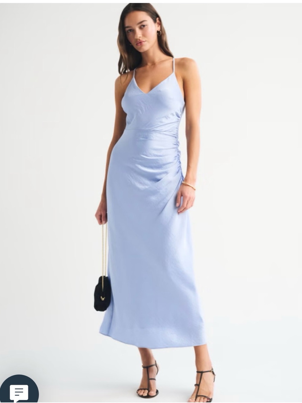 Abercrombie & Fitch Light Blue Spaghetti-Strap Maxi Dress